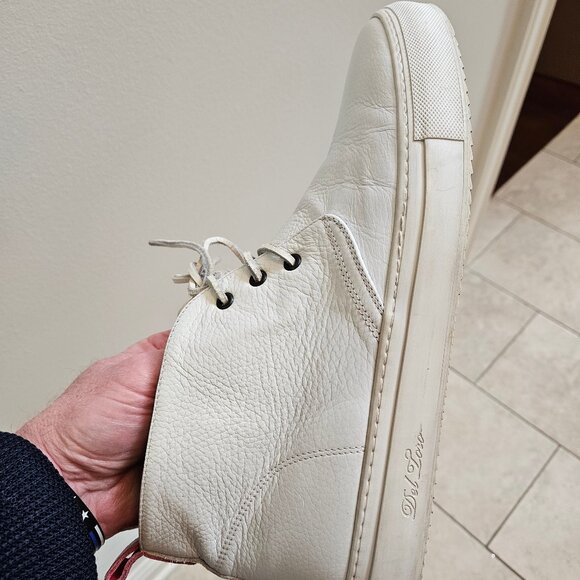 Del Toro Men's Leather Hi Top Sneakers / Ankle Boots, White, Sz 13 - Picture 13 of 16